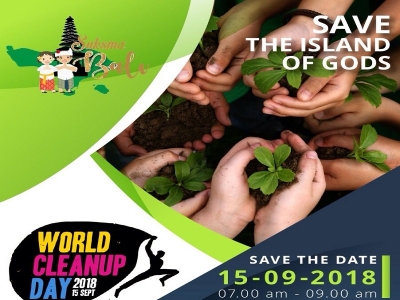 13.000 volunteers will remove trash all over Bali during the World Clean Up Day 15 /09/2018