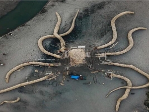 Giant octopus appears on Berawa beach for the upcoming Arts Festival , May 23 rd 26 th 2019.
