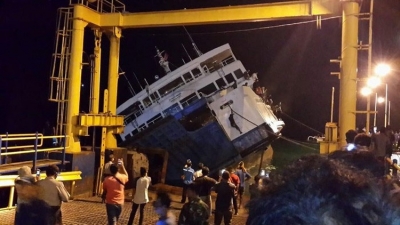 Ferry sinking Padang Bai harbor