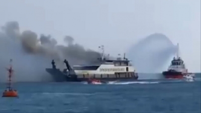 All 25 passengers &amp; 15 crew rescued  from Ferry caught fire in Bali Strait